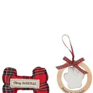 NEW Mud Pie Dog Ornament and Toy Set - "Happy Howlidays" - "Merry Barkmas"